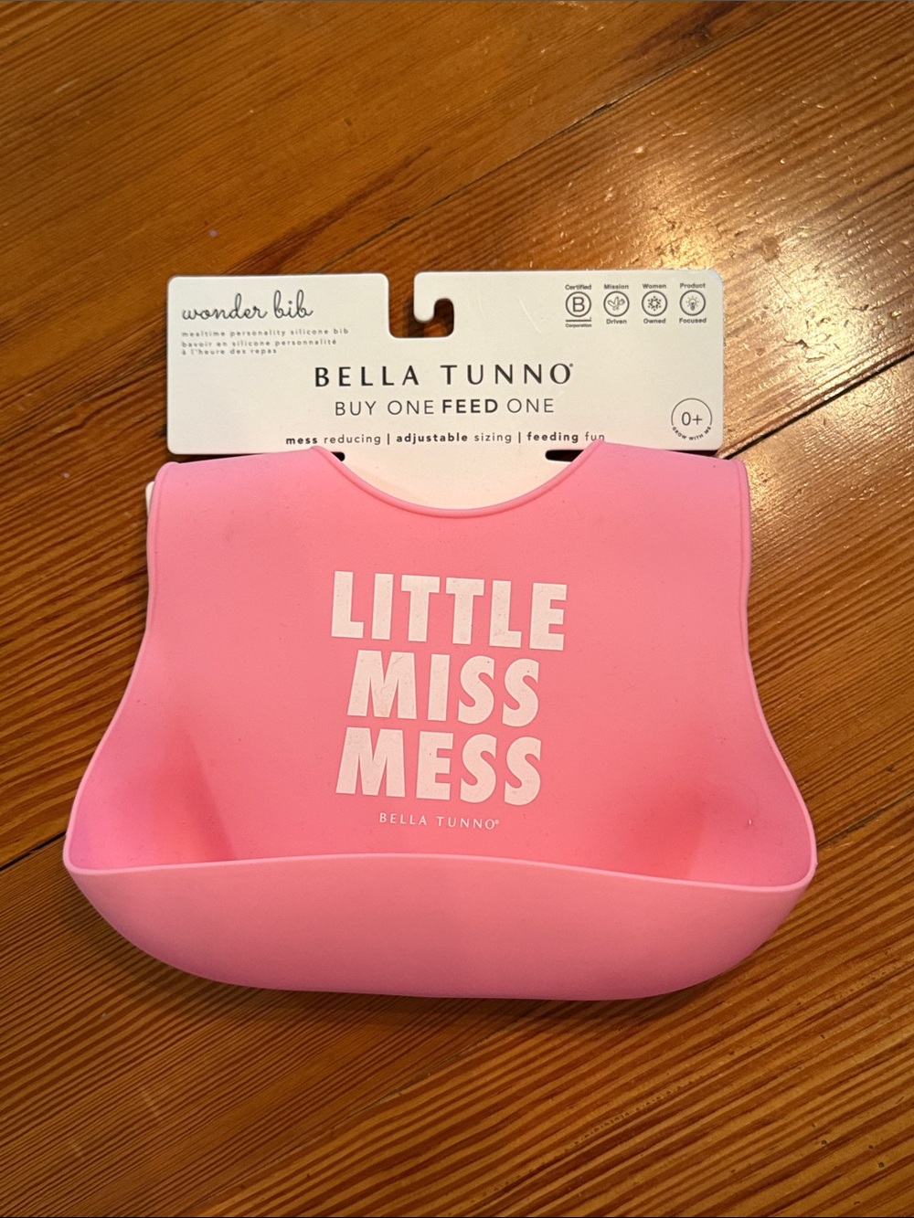 BELLA TUNNO Pink Wonder Bib - "Little Miss Mess"